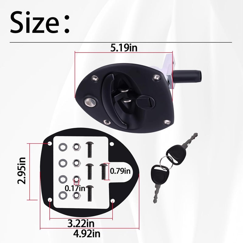 XTPTFABS 406-0972-01 A034B471 Door Latch T Handle with 2 Keys Fits for Cum-mins and Ko-hler Generators(Applications:Generator enclosures;Control Panels;Access Doors for Maintenance) - Image 3